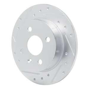 Chevrolet Astra Brake Rotor (1) - Rear Left - R1 Concepts - Drilled & Slotted - Silver - `00-`05